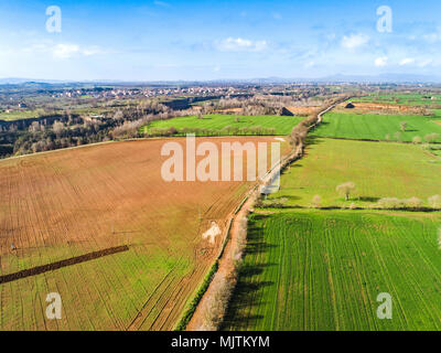 Aerial view of Castel Sant Elia in Italy, a beautiful village built on the rock. Stock Photo