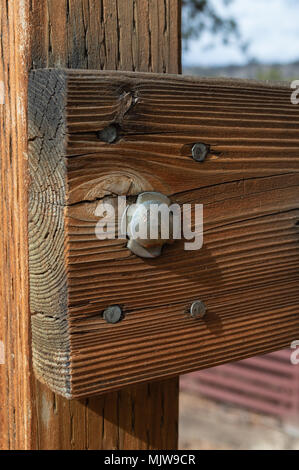 Wooden Beams Bolted Together Stock Photo