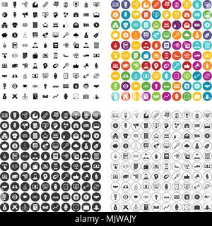 100 lending skill icons set vector variant Stock Vector