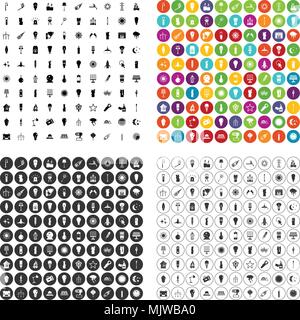 100 light source icons set vector variant Stock Vector