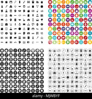 100 loan skill icons set vector variant Stock Vector