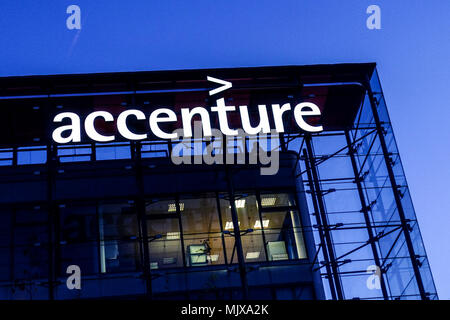 Accenture logo, sign, Prague, Czech Republic Stock Photo