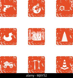 Freeway icons set, grunge style Stock Vector