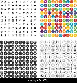 100 balance icons set vector variant Stock Vector
