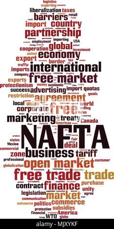 NAFTA word cloud concept. Vector illustration Stock Vector