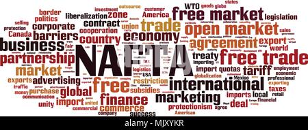 NAFTA word cloud concept. Vector illustration Stock Vector