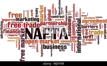 NAFTA word cloud concept. Vector illustration Stock Vector