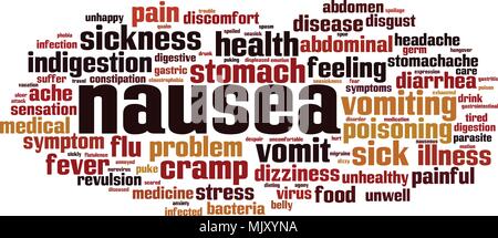 Nausea  word cloud concept. Vector illustration Stock Vector