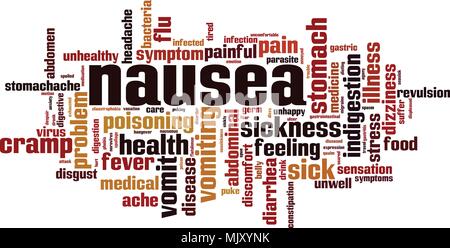 Nausea  word cloud concept. Vector illustration Stock Vector