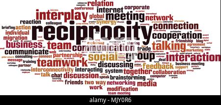 Reciprocity word cloud concept. Vector illustration Stock Vector