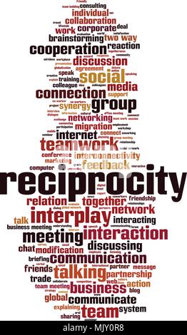 Reciprocity word cloud concept. Vector illustration Stock Vector