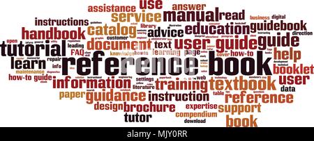Reference book word cloud concept. Vector illustration Stock Vector