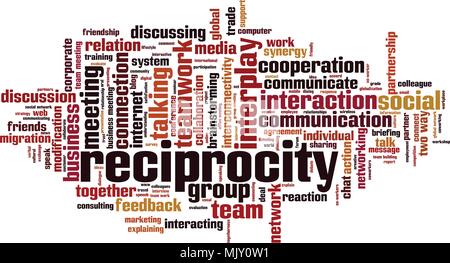 Reciprocity word cloud concept. Vector illustration Stock Vector