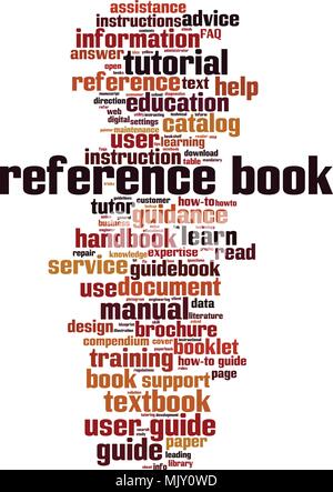 Reference book word cloud concept. Vector illustration Stock Vector