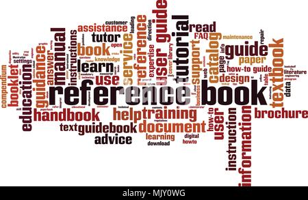 Reference book word cloud concept. Vector illustration Stock Vector