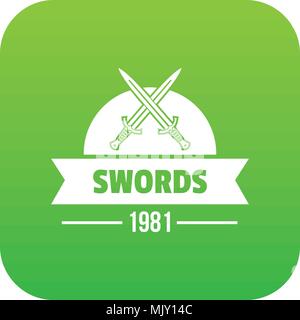 Sword icon green vector Stock Vector