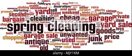 Spring cleaning word cloud concept. Vector illustration Stock Vector