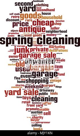 Spring cleaning word cloud concept. Vector illustration Stock Vector