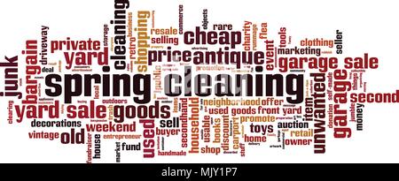 Spring cleaning word cloud concept. Vector illustration Stock Vector
