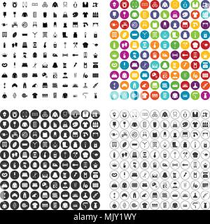 100 needlework icons set vector variant Stock Vector
