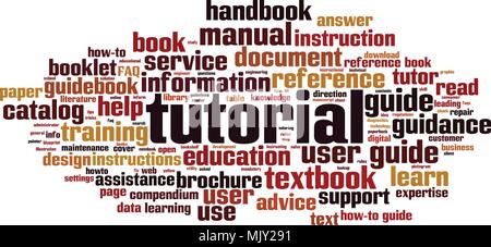Tutorial word cloud concept. Vector illustration Stock Vector