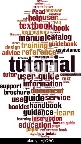 Tutorial word cloud concept. Vector illustration Stock Vector