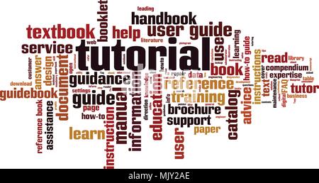 Tutorial word cloud concept. Vector illustration Stock Vector