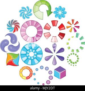 Download status icons set, cartoon style Stock Vector