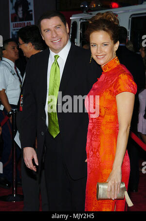 John Travolta and wife Kelly Preston arriving at the Ladder 49 Premiere at the el Capitan Theatre in Los Angeles. September 20, 2004.           -            01TravoltaJ PrestonKelly037.JPG           -              01TravoltaJ PrestonKelly037.JPG01TravoltaJ PrestonKelly037  Event in Hollywood Life - California,  Red Carpet Event, Vertical, USA, Film Industry, Celebrities,  Photography, Bestof, Arts Culture and Entertainment, Topix Celebrities fashion /  from the Red Carpet-, Vertical, Best of, Hollywood Life, Event in Hollywood Life - California,  Red Carpet , USA, Film Industry, Celebrities,   Stock Photo