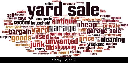 Yard sale word cloud concept. Vector illustration Stock Vector