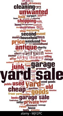 Yard sale word cloud concept. Vector illustration Stock Vector