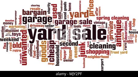Yard sale word cloud concept. Vector illustration Stock Vector