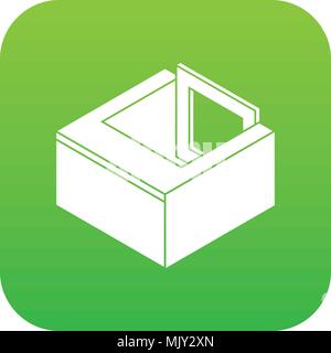 Basement window frame icon green vector Stock Vector