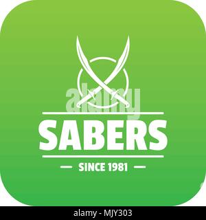 Saber icon green vector Stock Vector