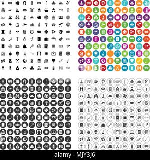 100 adult games icons set vector variant Stock Vector