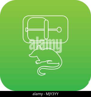 Mousetrap icon green vector Stock Vector