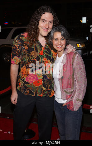 Weird Al Yankovic with wife Suzanne Krajewski arriving at the Team American: World Police Premiere at the Chinese Theatre in Los Angeles. October 11, 2004.          -            AlYankovic KrajewskiSuz018.JPG           -              AlYankovic KrajewskiSuz018.JPGAlYankovic KrajewskiSuz018  Event in Hollywood Life - California,  Red Carpet Event, Vertical, USA, Film Industry, Celebrities,  Photography, Bestof, Arts Culture and Entertainment, Topix Celebrities fashion /  from the Red Carpet-, Vertical, Best of, Hollywood Life, Event in Hollywood Life - California,  Red Carpet , USA, Film Indust Stock Photo