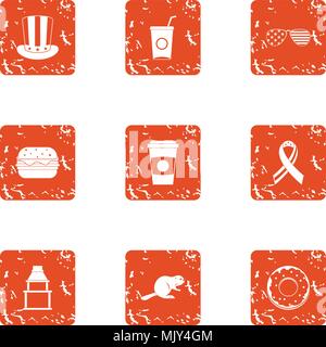 Sociable icons set, grunge style Stock Vector