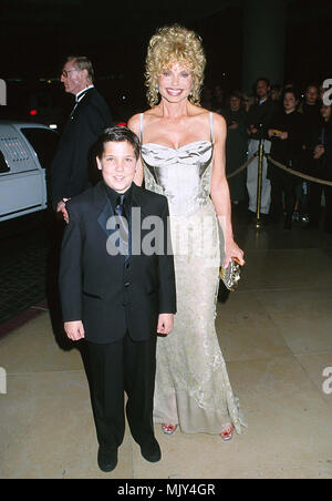 Loni Anderson and daughter Deidre arriving at the engagement party for Liza  Minelli and David Gest at the SkyBar, Mondrian Hotel in Los Angeles.  February 21, 2002. - AndersonLoni Deirdre daug01.JPG 