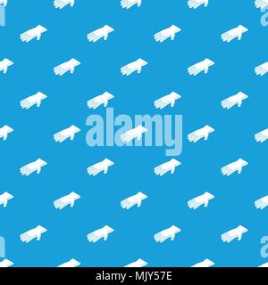 Welding gloves pattern vector seamless blue Stock Vector