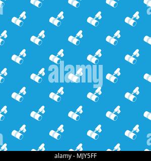 Welding torch cutting pattern vector seamless blue Stock Vector