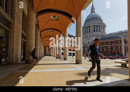 LONDON, GREAT BRITAIN, April 22, 2018 : Paternaoster Square, the renewed district around Saint-Paul Cathedral Stock Photo
