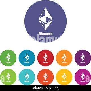 Ethereum icon, simple style Stock Vector
