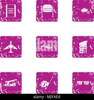 Create icons set, grunge style Stock Vector