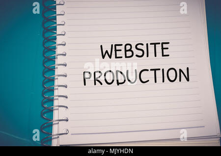 Website production word written on white paper Stock Photo