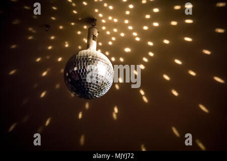 Disco ball lights in a bar in Brussels Belgium Stock Photo