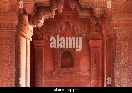 Impressive interior of Fatehpur Sikri palace near Agra (India) Stock Photo