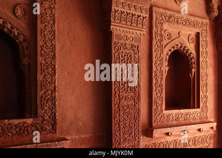 Impressive interior of Fatehpur Sikri palace near Agra (India) Stock Photo