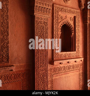 Impressive interior of Fatehpur Sikri palace near Agra (India) Stock Photo