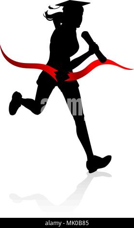 Graduate Running Race Education Concept Stock Vector